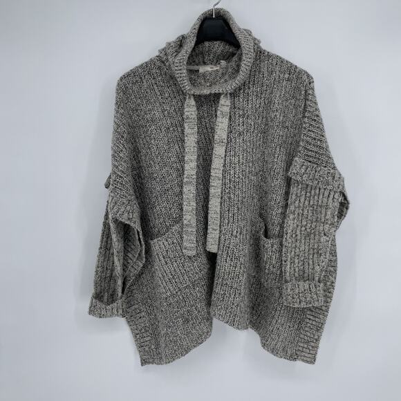 RD Style Knit Sweater Pullover Hoodie Grey Black Cozy Soft Women’s Size M Boho - Picture 2 of 6